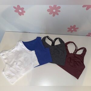 4 - Chic Women's Tank Tops - White, Blue, Gray, and Brown
